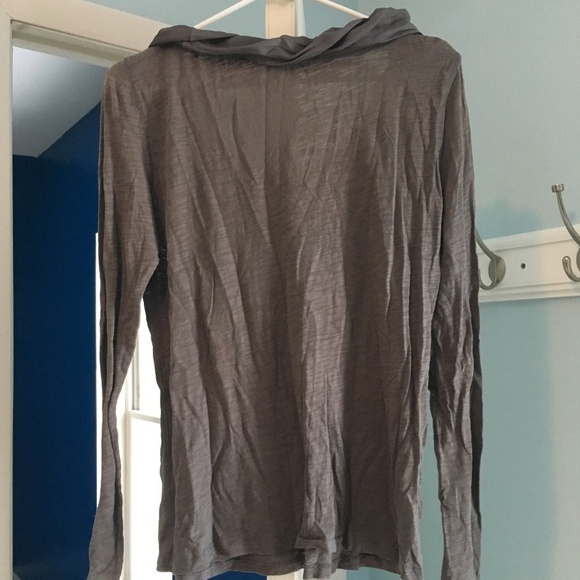 Loft Grey Ruffled Collar Top - Picture 2 of 3